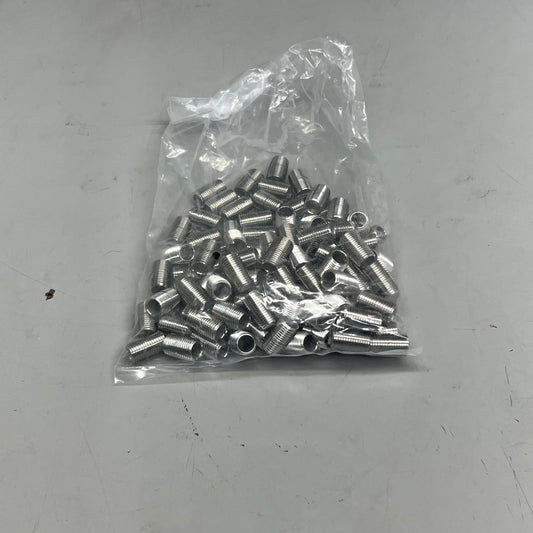 DERNORD (100 Pack) Stainless Steel Barrel Nipple 1"x1/2"x1/2" Silver 17416