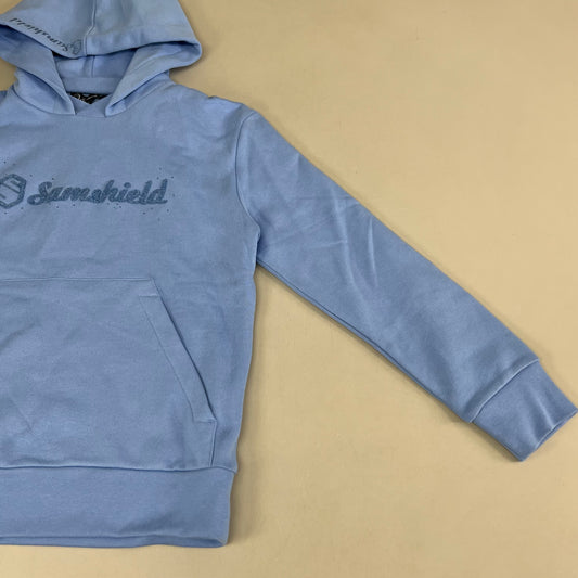SAMSHIELD Camilla Equestrian Hooded Sweatshirt Women's Sz S Washed Blue