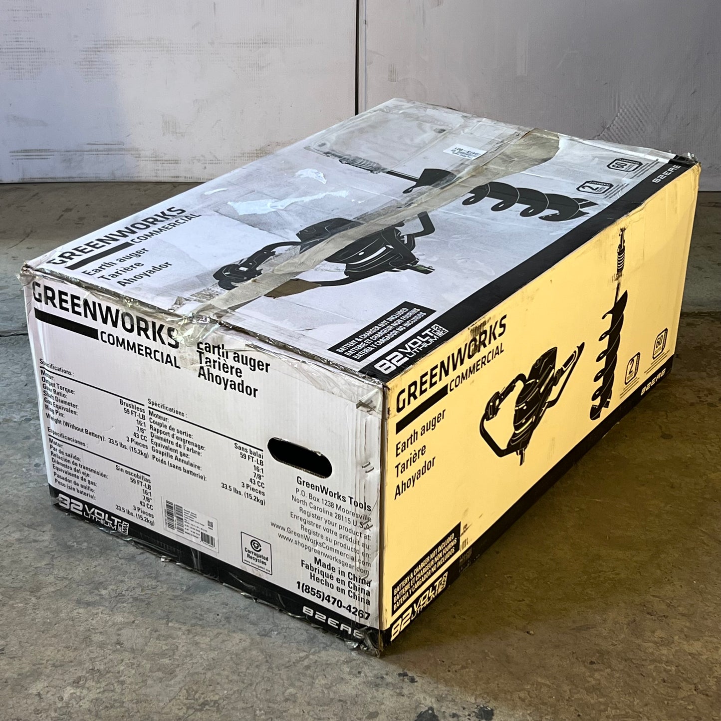 GREENWORKS Earth Auger 82 Sz 23" L x 15"W, 82EA8 (Battery & Charger Not Included)