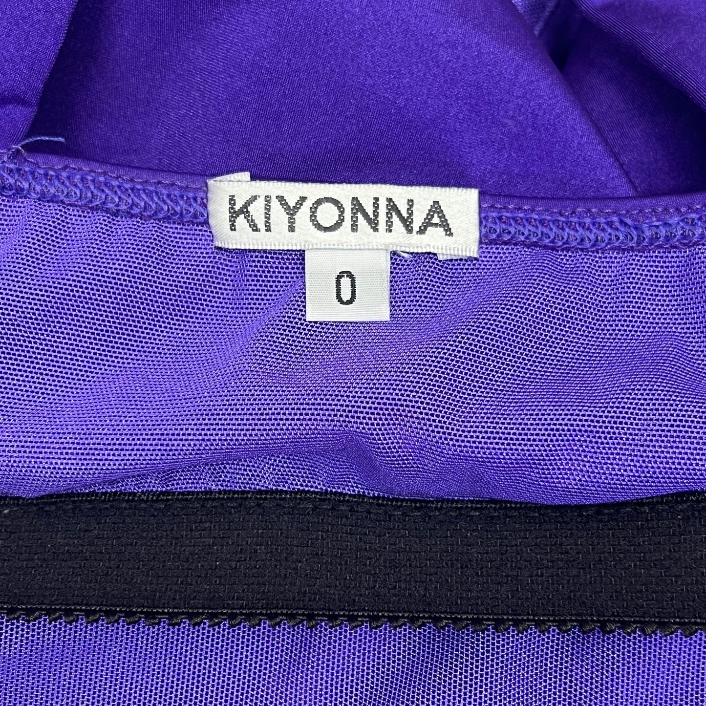 KIYONA Crossover Strap Ruched Built In Bra 1 Piece Swimsuit Women's Sz 0 Purple