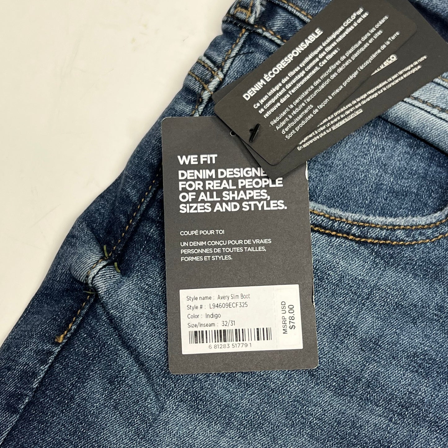 SILVER JEANS CO Curvy Fit High Rise Slim Boot Jeans Womens Sz 32/31 Medium Wash
