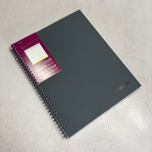 ZA@ MEAD (2 PACK, 80 SHEETS EACH) Wirebound Guided Quick Notes 11 x 8.5 Grey 06066