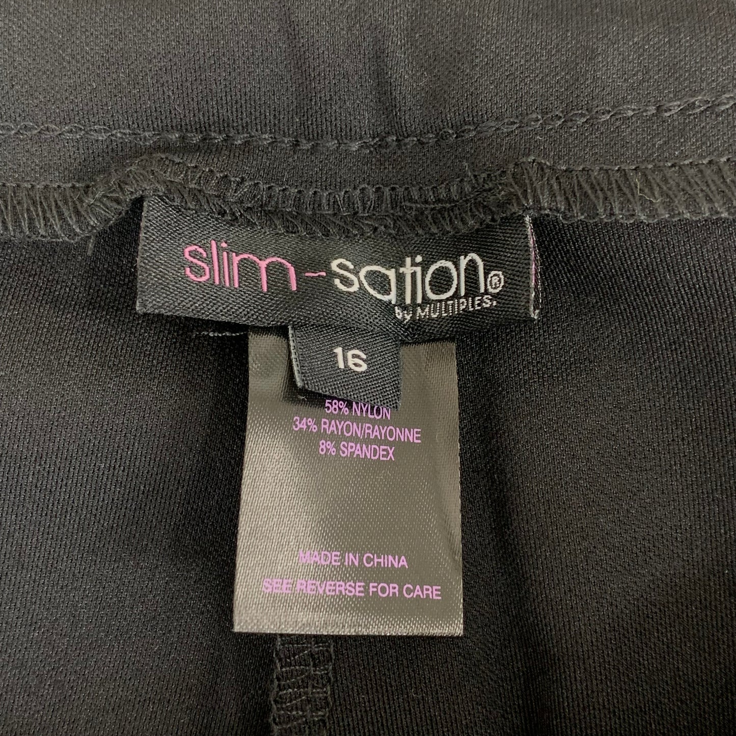 MULTIPLES Relaxed Leg Pant Petite Women's Sz 16 Black