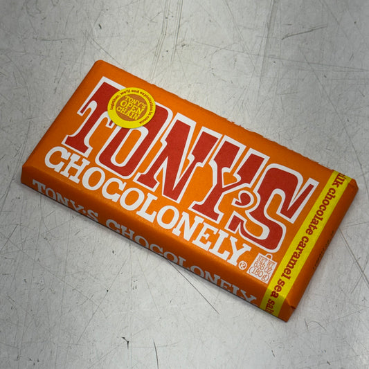 ZA@ TONY'S (4 PACK) Chocolonely Milk Chocolate Caramel Sea Salt Bars 180gr BB 07/26