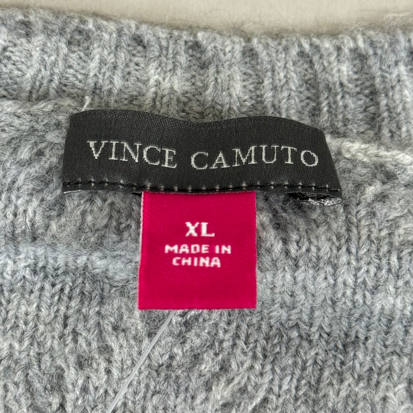 VINCE CAMUTO Cable Knit Sweater Women's Sz-XL Light Heather Grey SC2895
