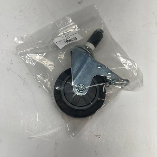 FLEX PIPE (2 PACK) Swivel Stem Caster W/ Brake 4" 250lb Cap Silver/Grey W-4ESB