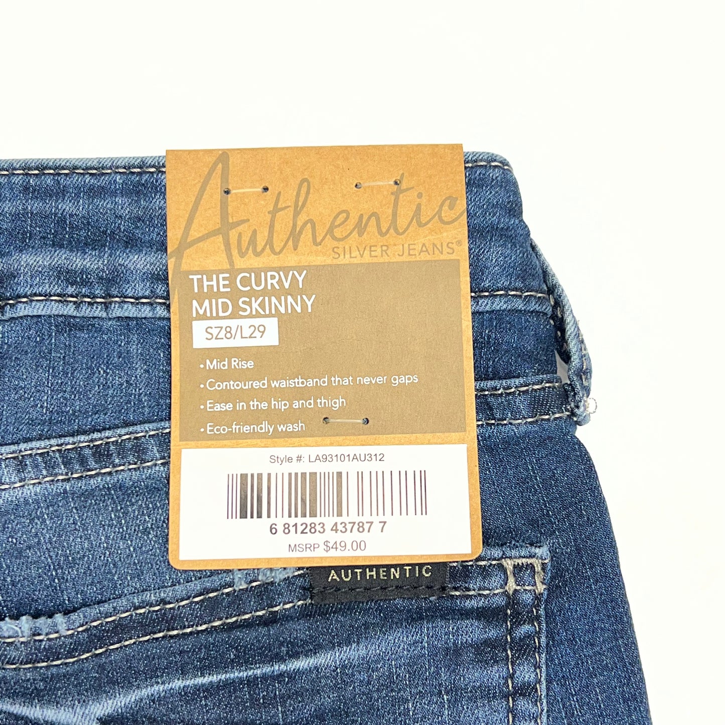 JAG The Curvy Mid Skinny Jeans Women's Sz 8/L29 Medium Wash LA93101AU312