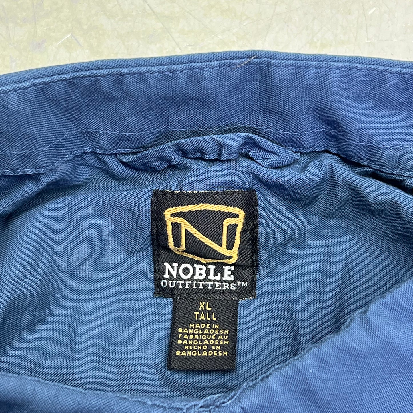 NOBLE OUTFITTERS Long Sleeve Weathered Work Shirt Men's Sz XL-T Steel Blue 11049