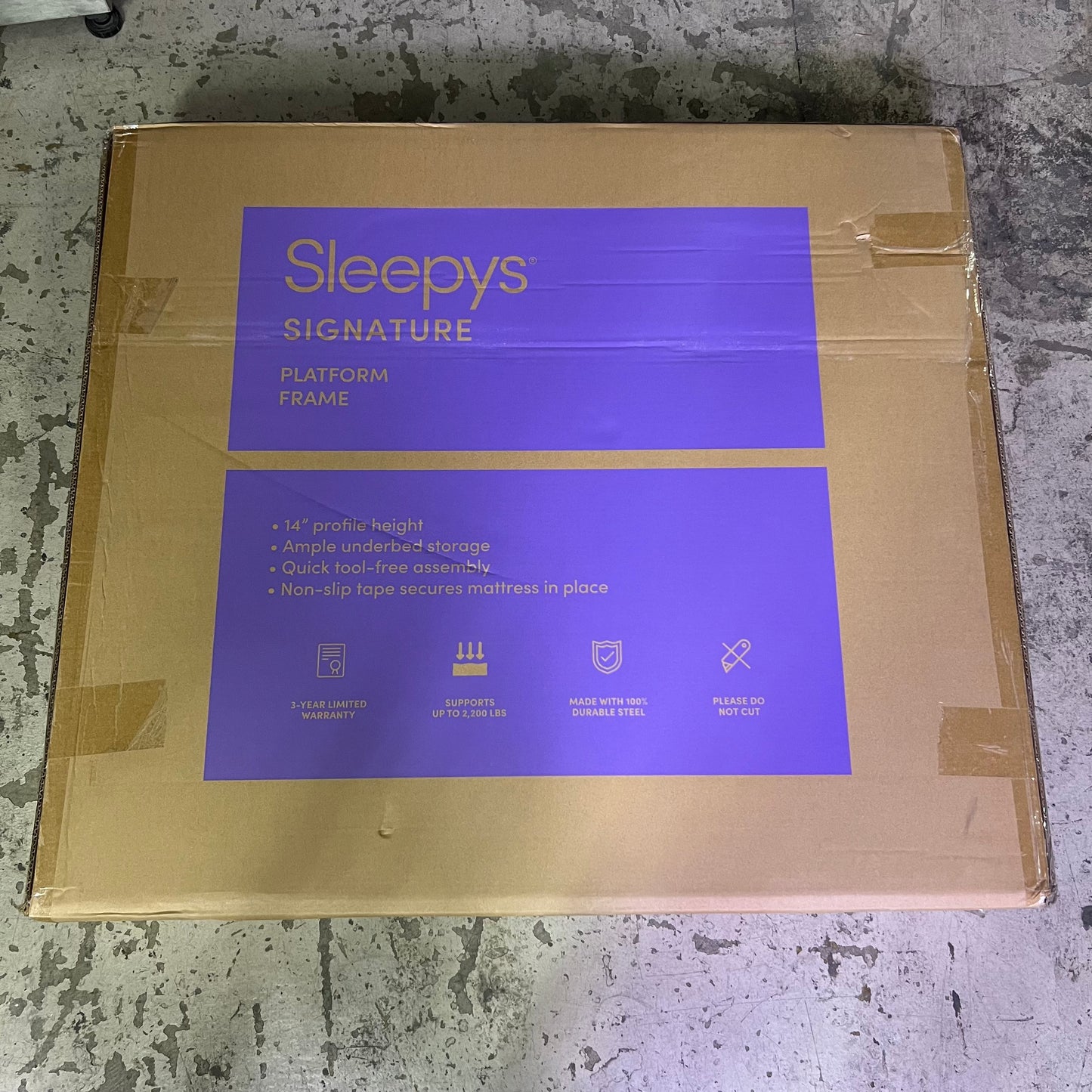 SLEEPYS Raised Metal Bed Frame Sz King, Black CHS90208