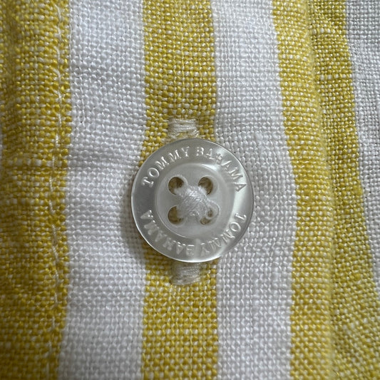 TOMMY BAHAMA Women's Cabana Stripe Shirt Sleeveless Island Sun Yellow Size S (New)