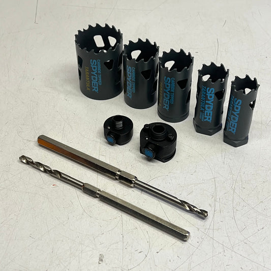 SPYDER Tarantula Carbide-tipped Arbored Adjustable Hole Saw Kit 9 Pieces 600925