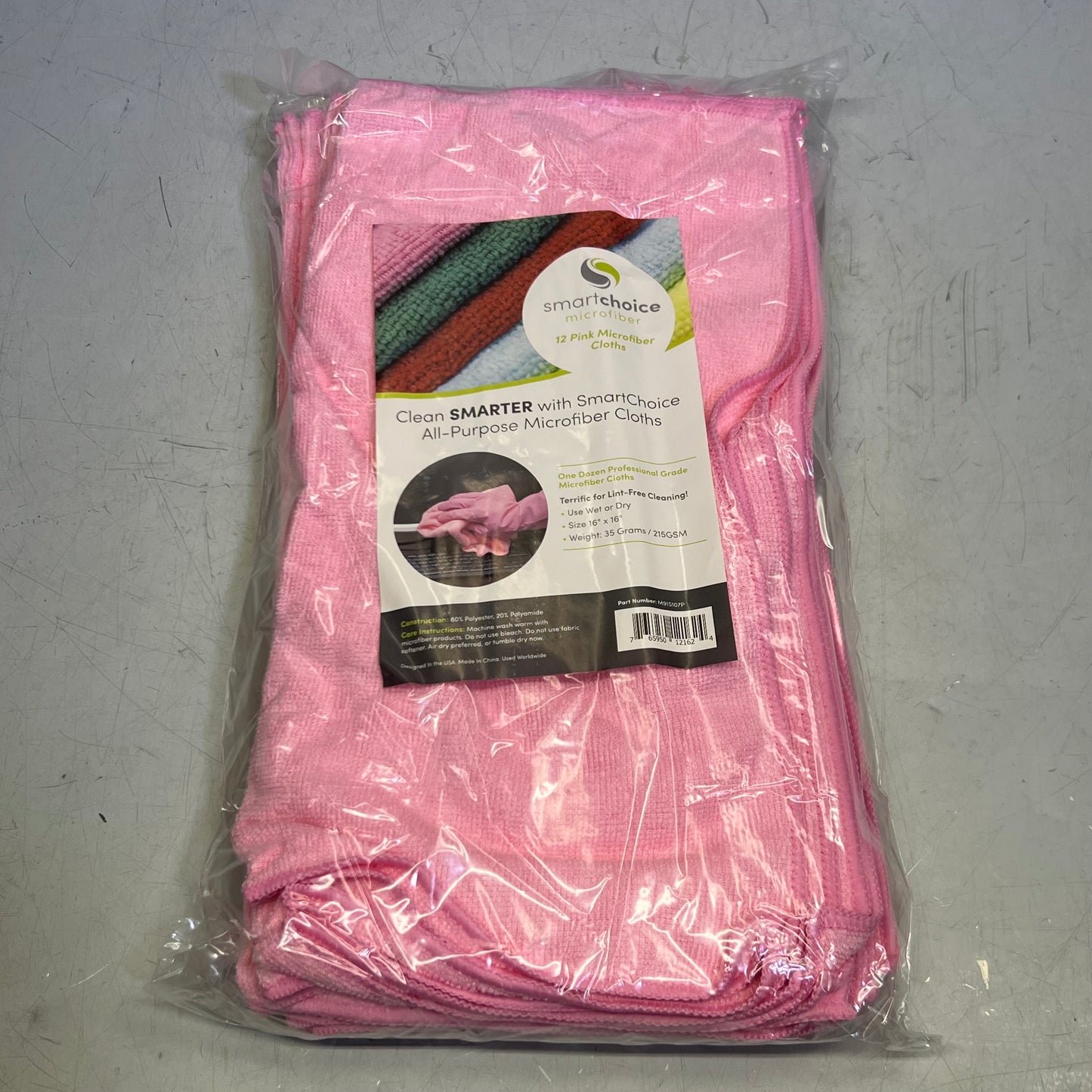 SMARTCHOICE (12 PACK) Microfiber Cloths, Pink M915107P