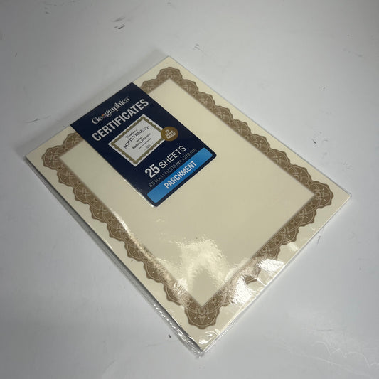 GEOGRAPHICS (4 PACK, 25 SHEETS EACH) Parchment Certificates 8.5"x11" Gold 39451
