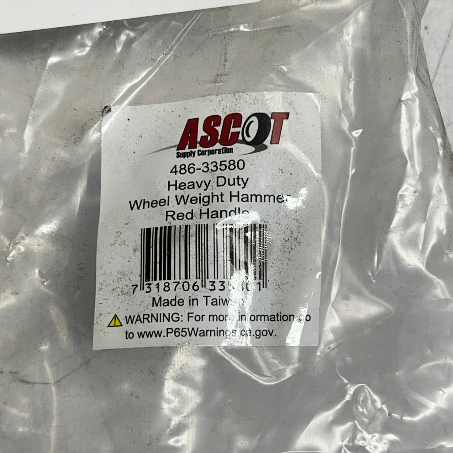 ASCO SUPPLY Heavy Duty Wheel Weight Hammer Tool Red/Black 486-33580