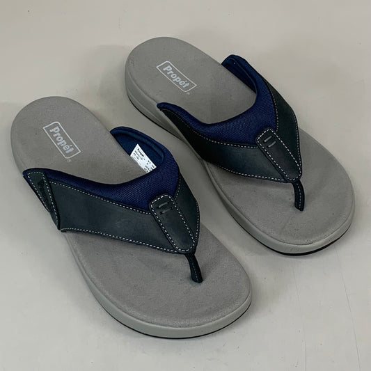 PROPET Easton Cushion Flip Flop Sandal Leather Men's SZ 9.5 Navy MSV011PNVYE-09H