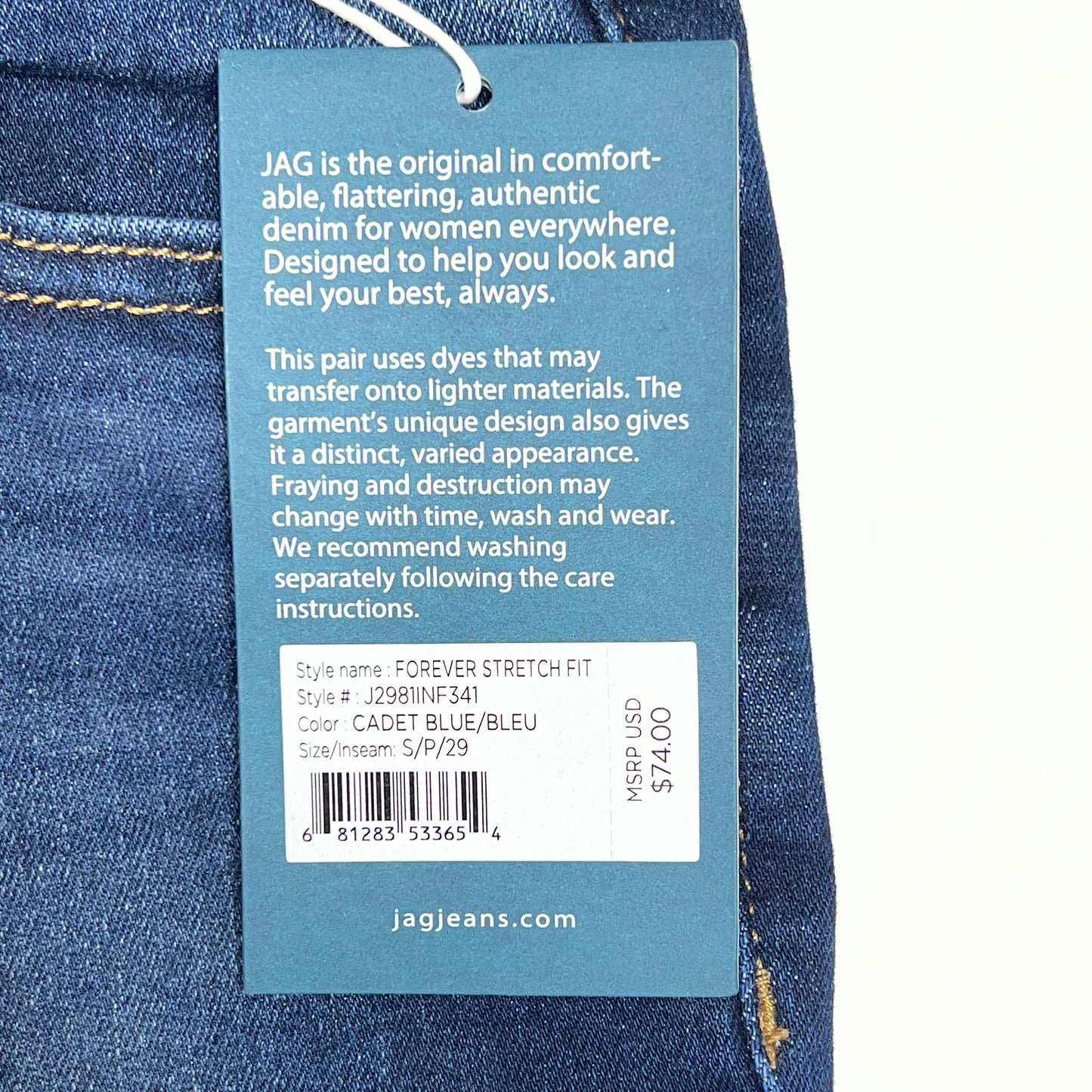 JAG Forever Stretch Fit High Rise Skinny Jeans Women's Sz S/29 Cadet Blue