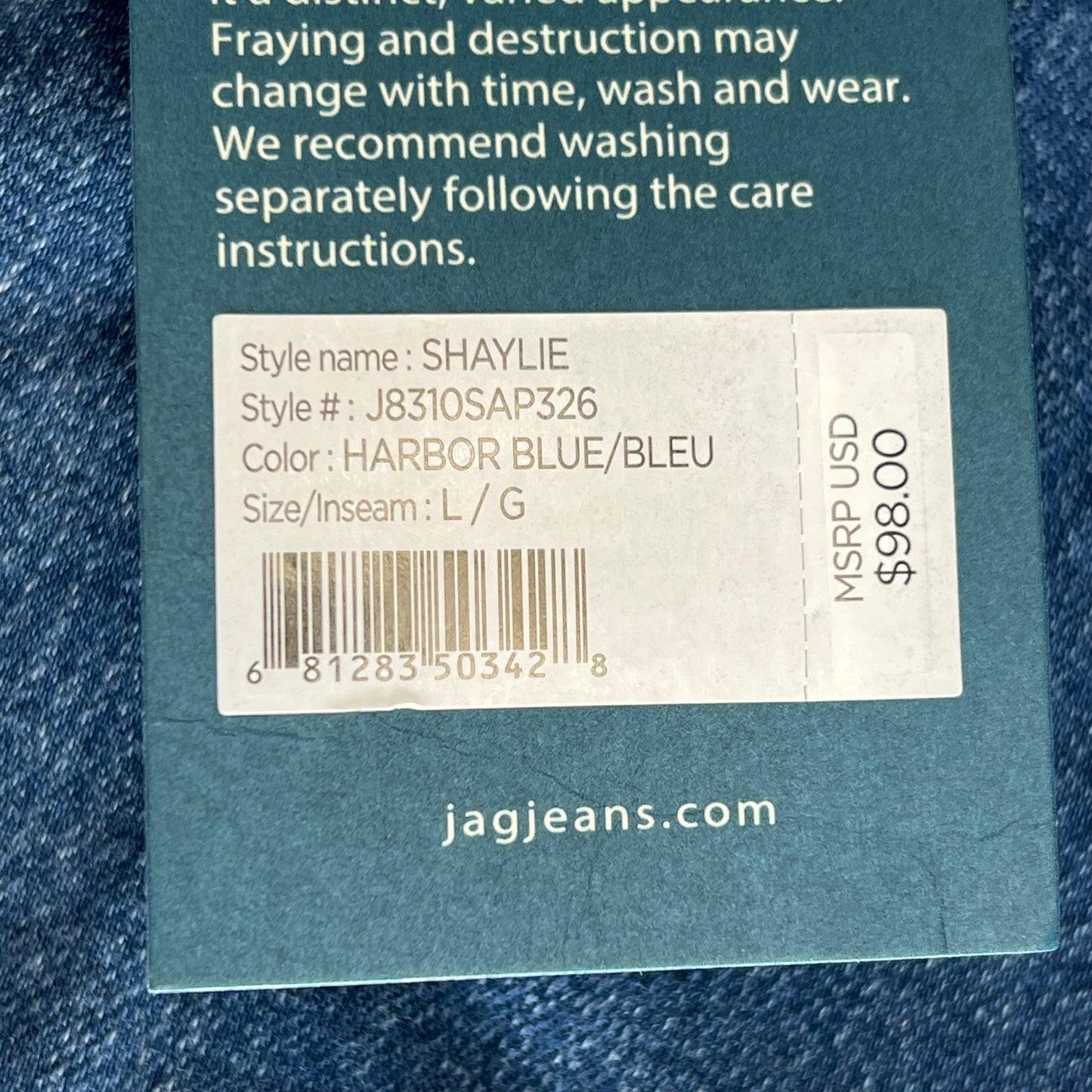 JAG Jag Shaylie Denim Jacket Women's Sz L Harbor Blue J8310SAP326