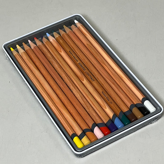 DERWENT (12 COUNT) Lightfast Pencils Water Soluble in Metal Tin Case 2302719