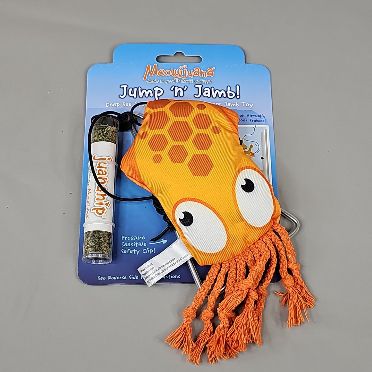 SMARTER PAW Meowijuana Organic Catnip Toy Jump 'n' Jamb Deep Sea Squid Door Jamb Cat Toy (New)