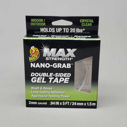 SHURTAPE 6 Pack Duck Max Strength Nano-Grab Double Sided Gel Tape .49"X5' 2mm Gauge