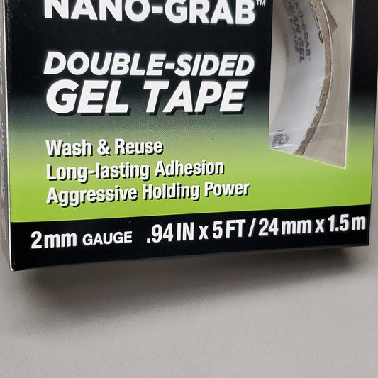 SHURTAPE Duck Max Strength Nano-Grab Double Sided Gel Tape .49"X5' 2mm Gauge (New)