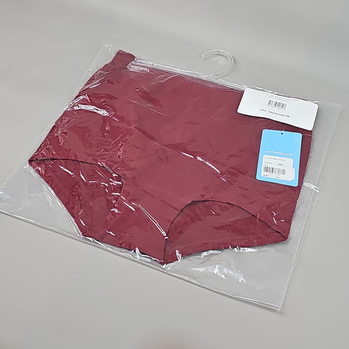 YUMMIE Lexi Mid Waist Girlshort Cabernet Women's Underwear Sz M/L Black YT5-306-CAB-M/L (New)