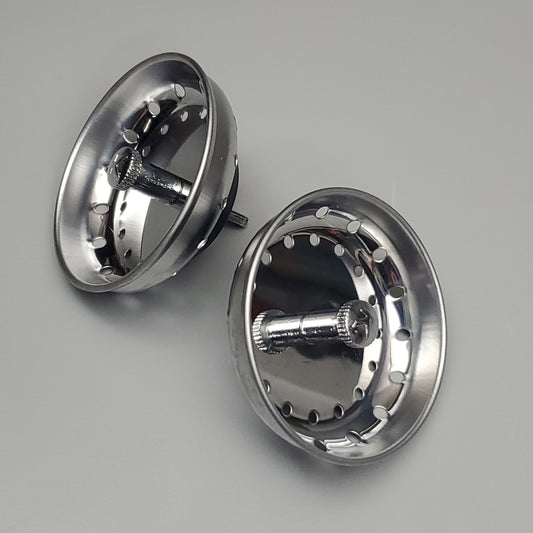 KEENEY 2 PK Strainer Baskets Fixed Post Stainless Steel Finish 3.5" K22022 (New)