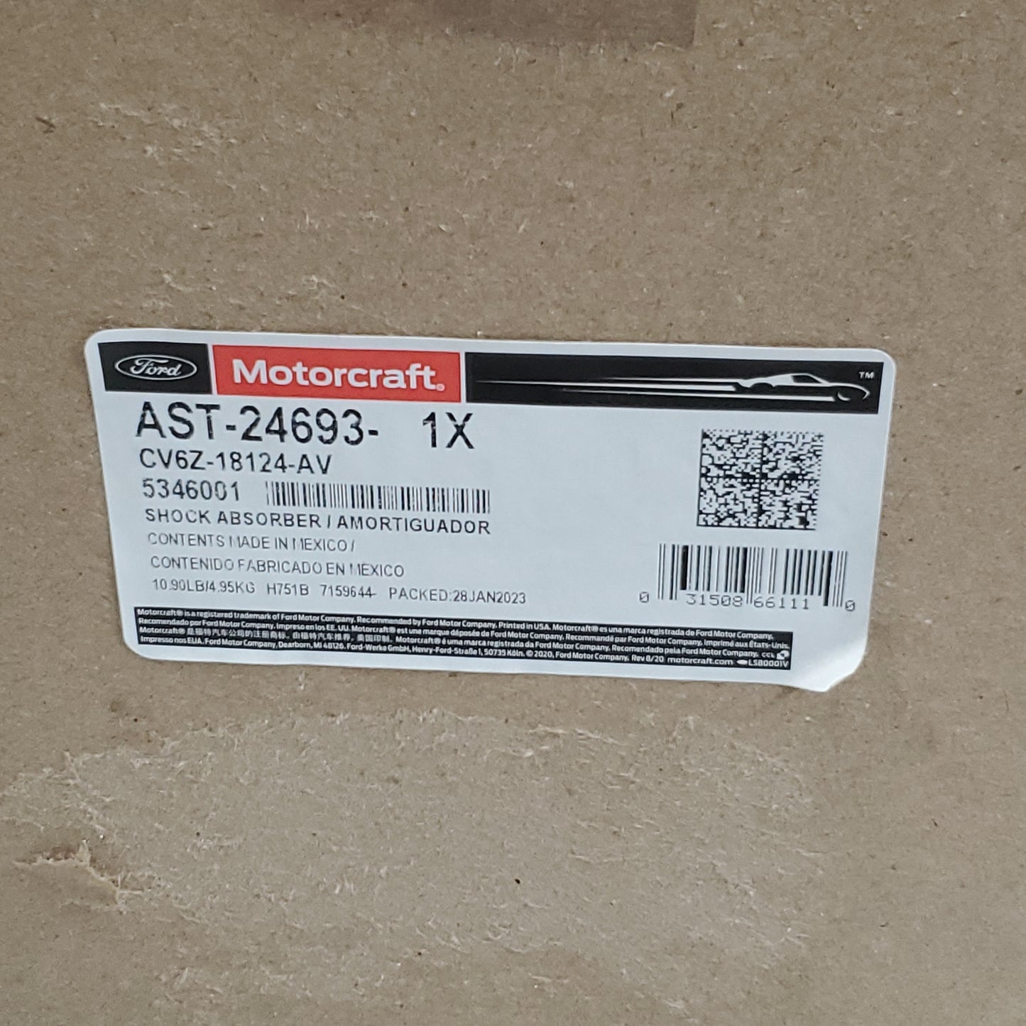FORD Motorcraft Shock Absorber & Strut Assembly Front Driver Left Side LH AST-24693 (New)