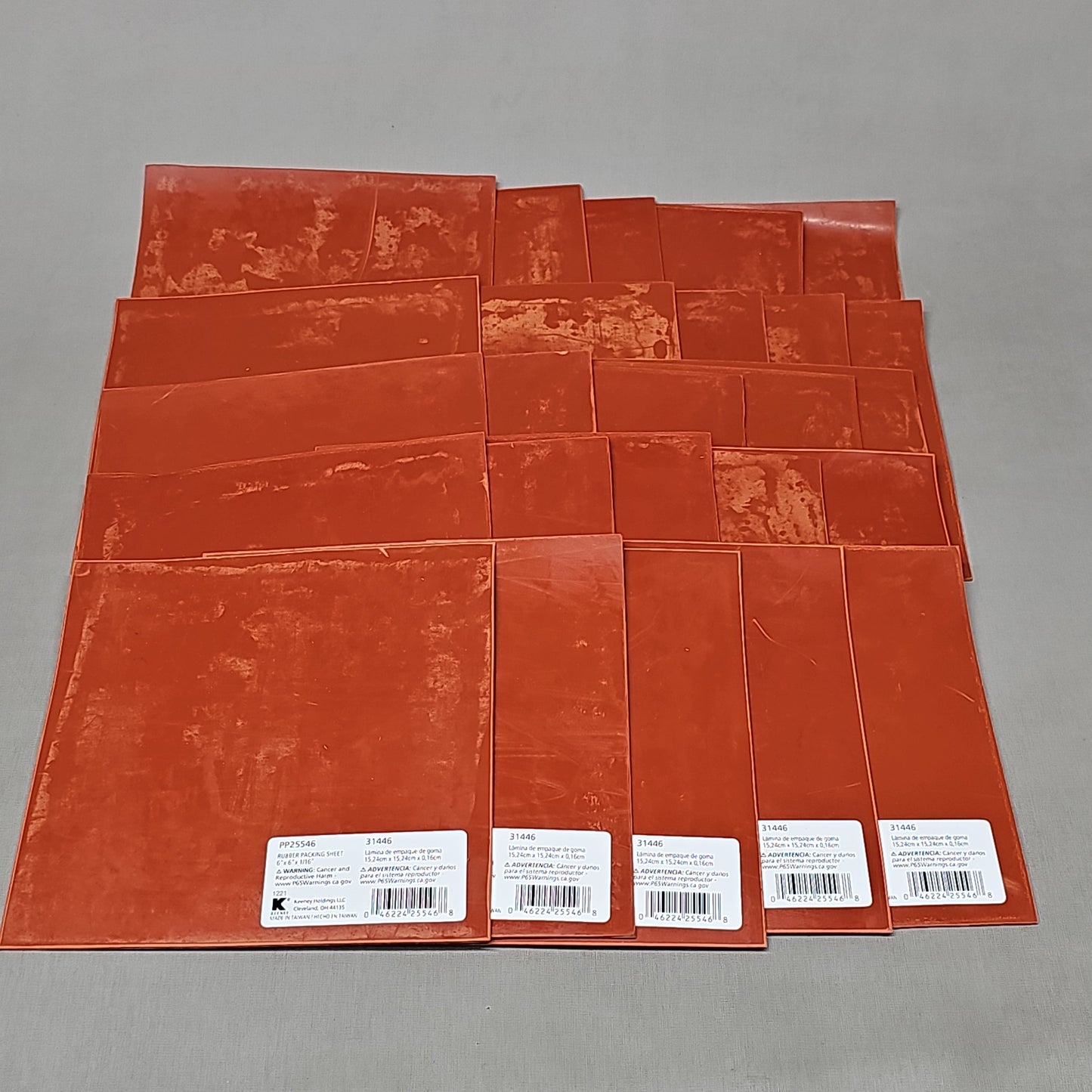 KEENEY Plumb Pak Rubber Packing Sheet 25-Pk 6 x 6 x 1/16" PP25546 (New)