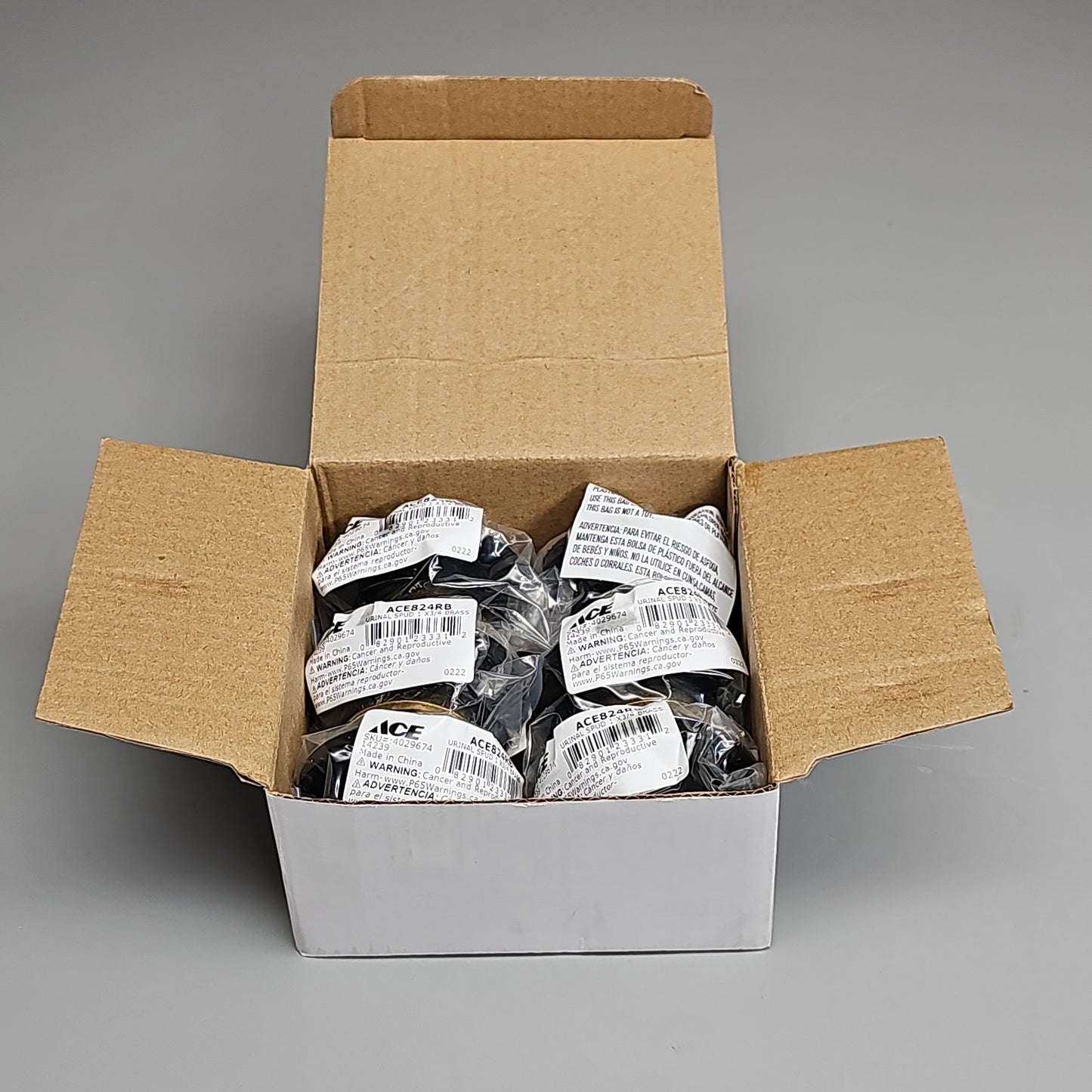 ACE Urinal Spud 1 x 3/4" Brass 6-Pk ACE824RB 4029674 (New)