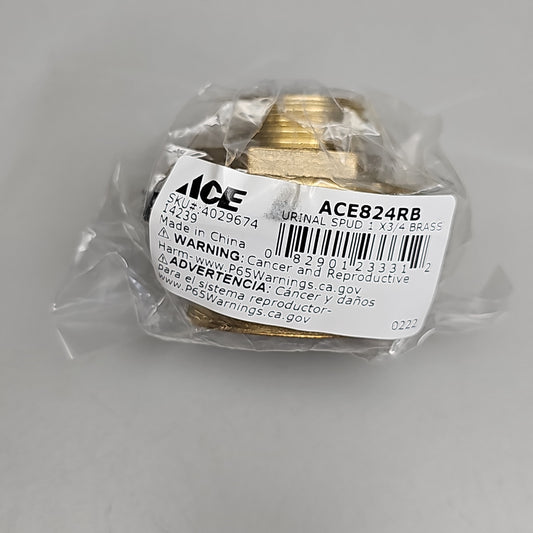 ACE Urinal Spud 1 x 3/4" Brass 6-Pk ACE824RB 4029674 (New)