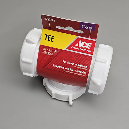 ACE Coupling Plastic Tee 3 Way 1.5" 5-Pk ACE55-6W 4223384 (New)