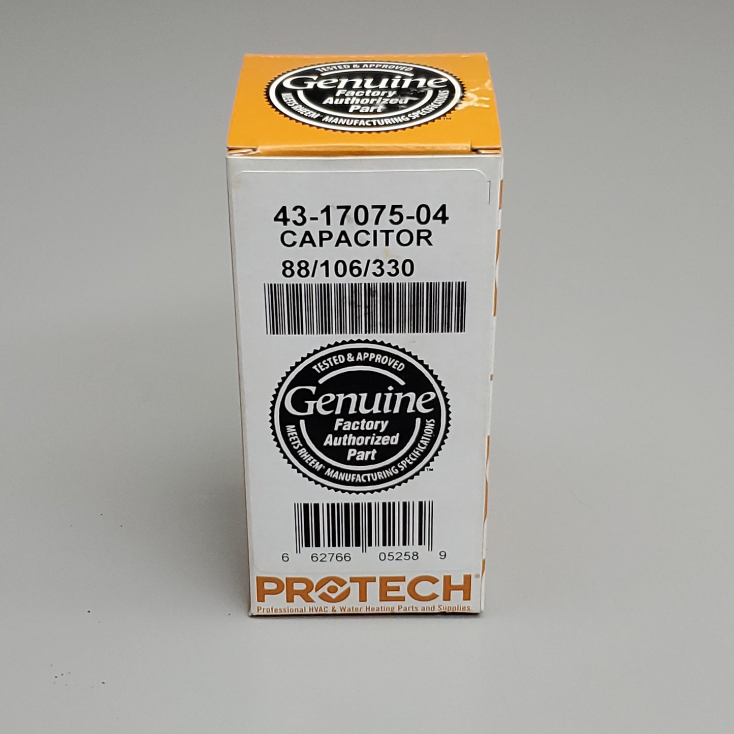 PROTECH Start Capacitor 88-106 UF 330V for RHEEM Ruud 43-17075-04 Genuine Factory Authorized Part (New)