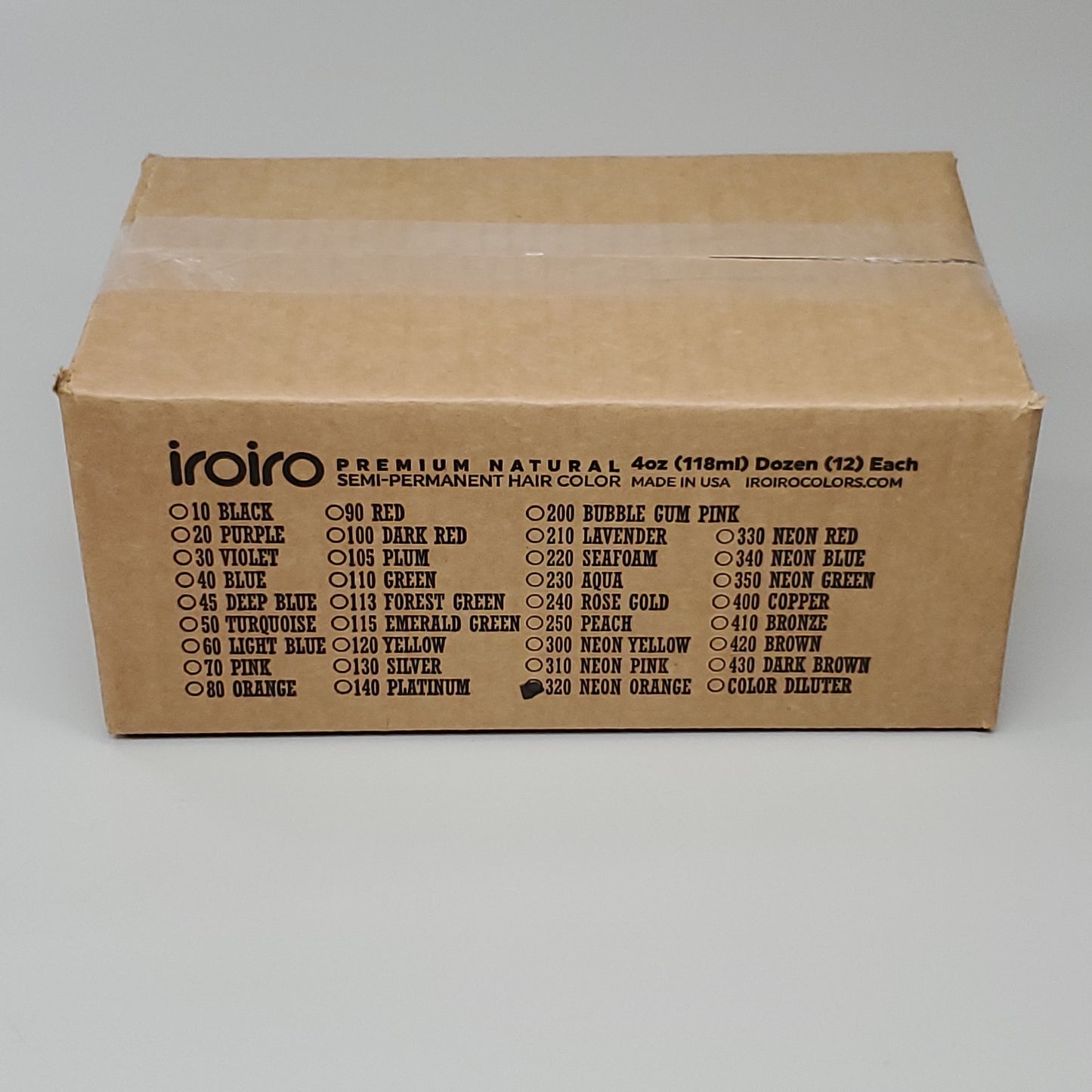 IROIRO 12 PK! Premium Natural 320-Neon Orange Semi Permanent Hair Color 4 fl oz (New)