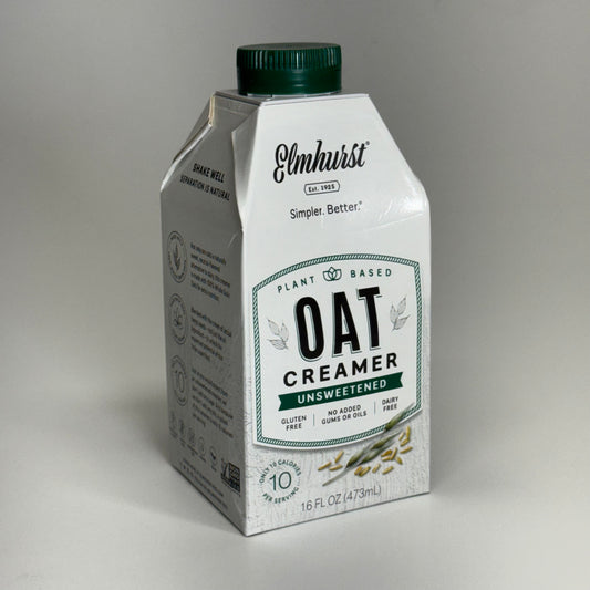 ELMHURST (4 PACK) Elmhurst Unsweetened Oat Creamer 16 fl oz. BB 11/26