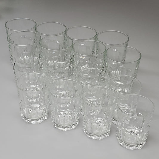 BOSTON GLASSWARE 16PK! 8pc 9.8 oz & 8pc 16 oz 1701446 (New)