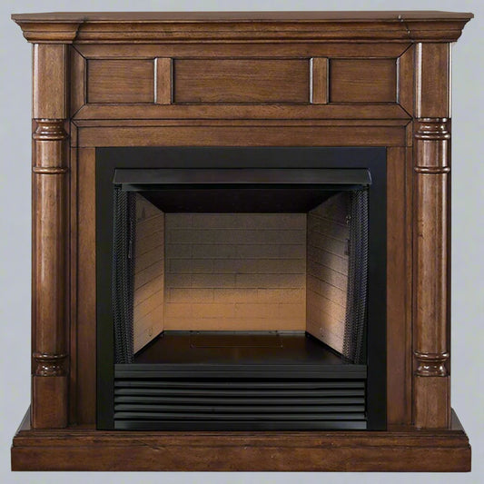 DULUTH FORGE Dual Fuel Mantel Fireplace Sz 57.48" x 24.33" x 11" CM500-2-WN