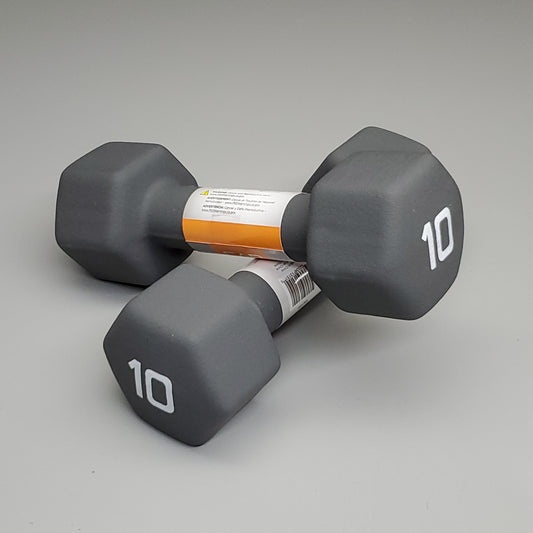 CAP (2 PACK) Neoprene Coated Dumbbells 10 lbs Each Grey SDN5-010 (New)