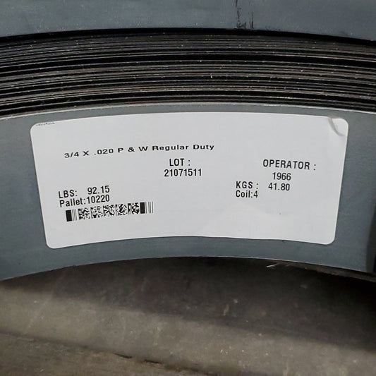 ZA@ Steel Metal Strapping / Banding Regular Duty 3/4" X 0.02 Black Approximately 92 LBS each