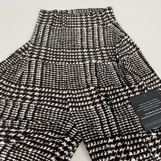 NORMA KAMALI High Waist Pleat Pant Women's Sz XXS/28 Chocolate Glenn Plaid Tweed
