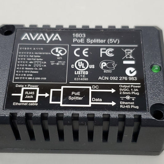 AVAYA 1603 PoE Splitter 5V 700415607 (Pre-Owned)