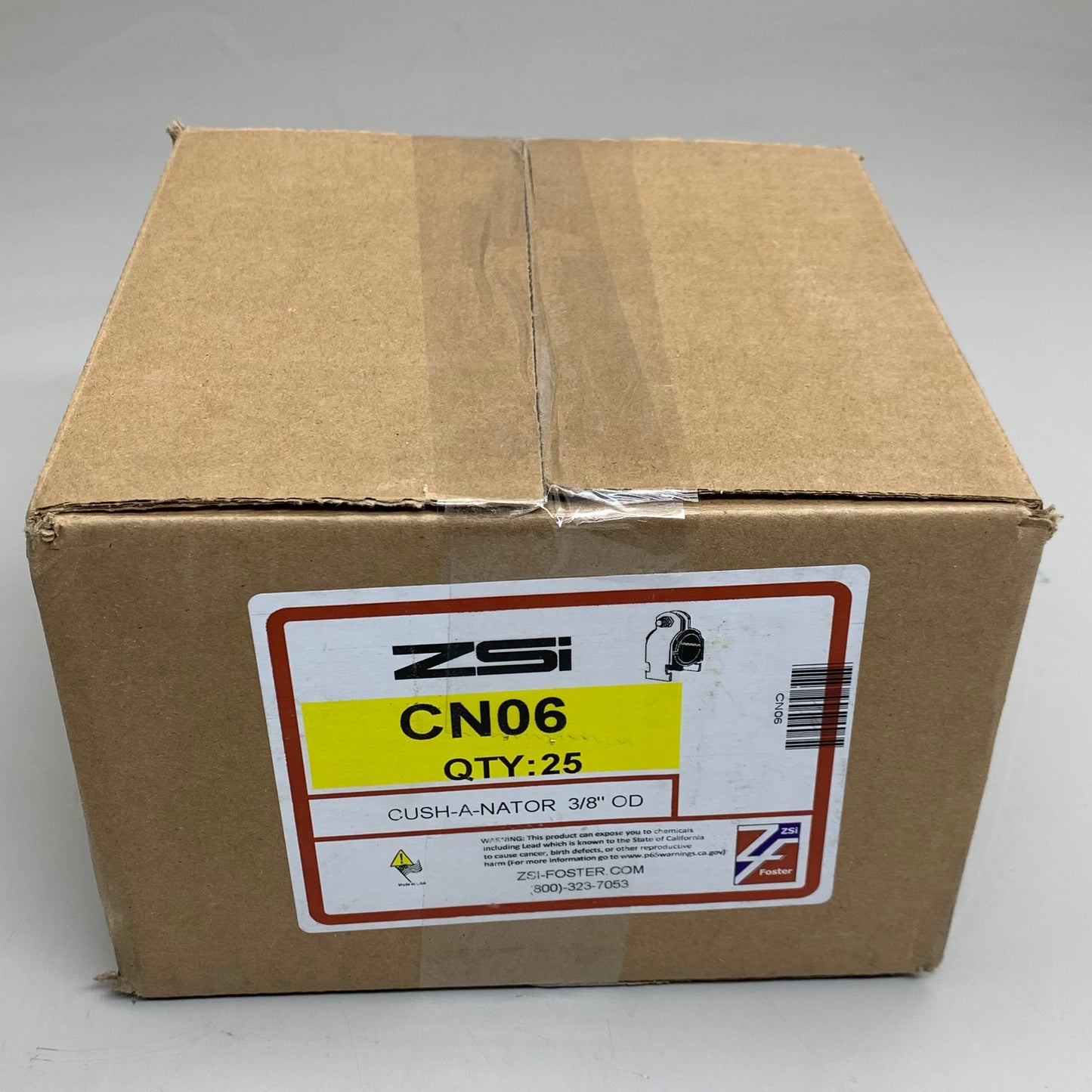 ZSI (25 Pack) Cush-A-Nator Insulation Strut Mount Clamp 3/8" OD Galv CN06