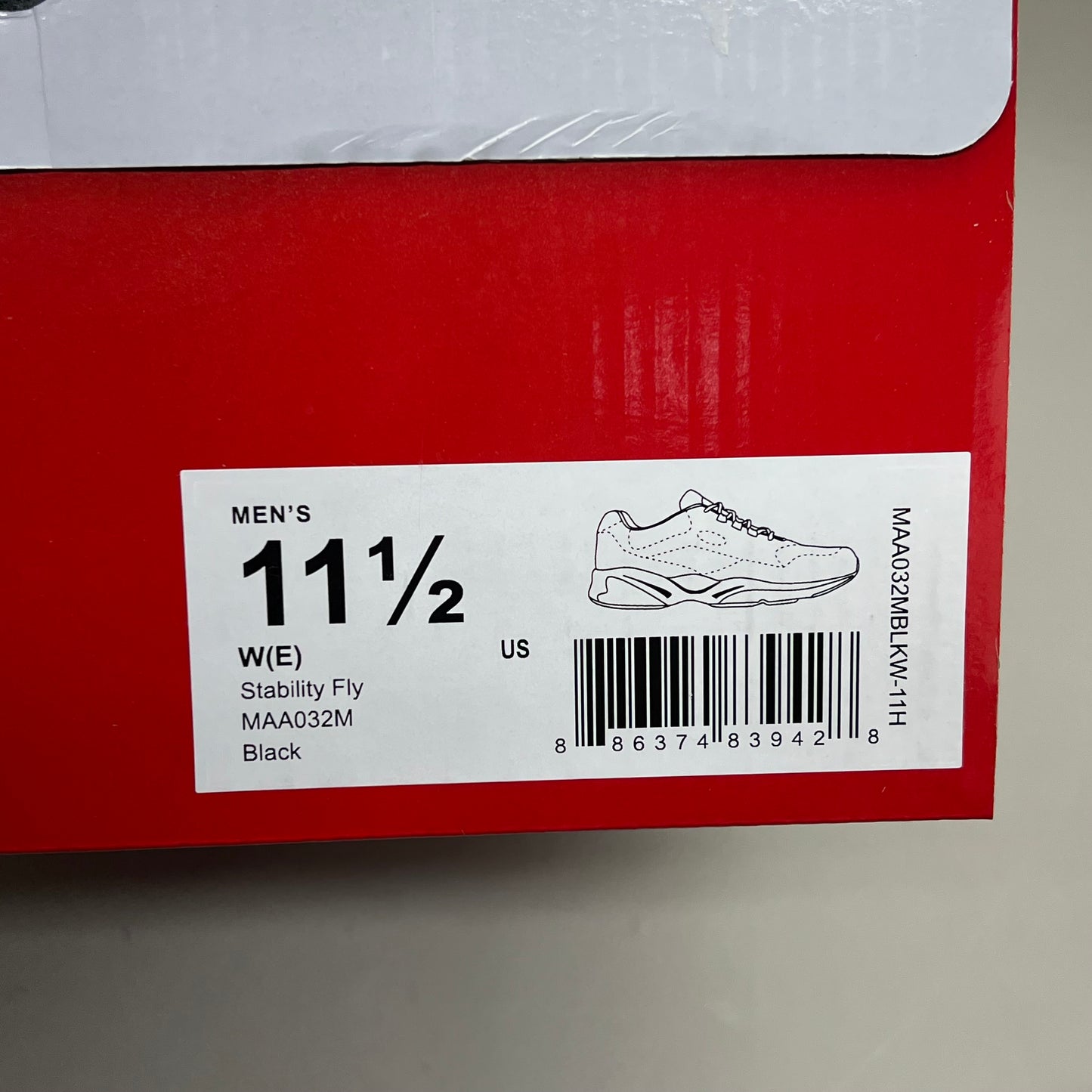 PROPET Stability Fly Sneaker Medicare Approved Men's Sz 11.5 W(E) Black MAA032M