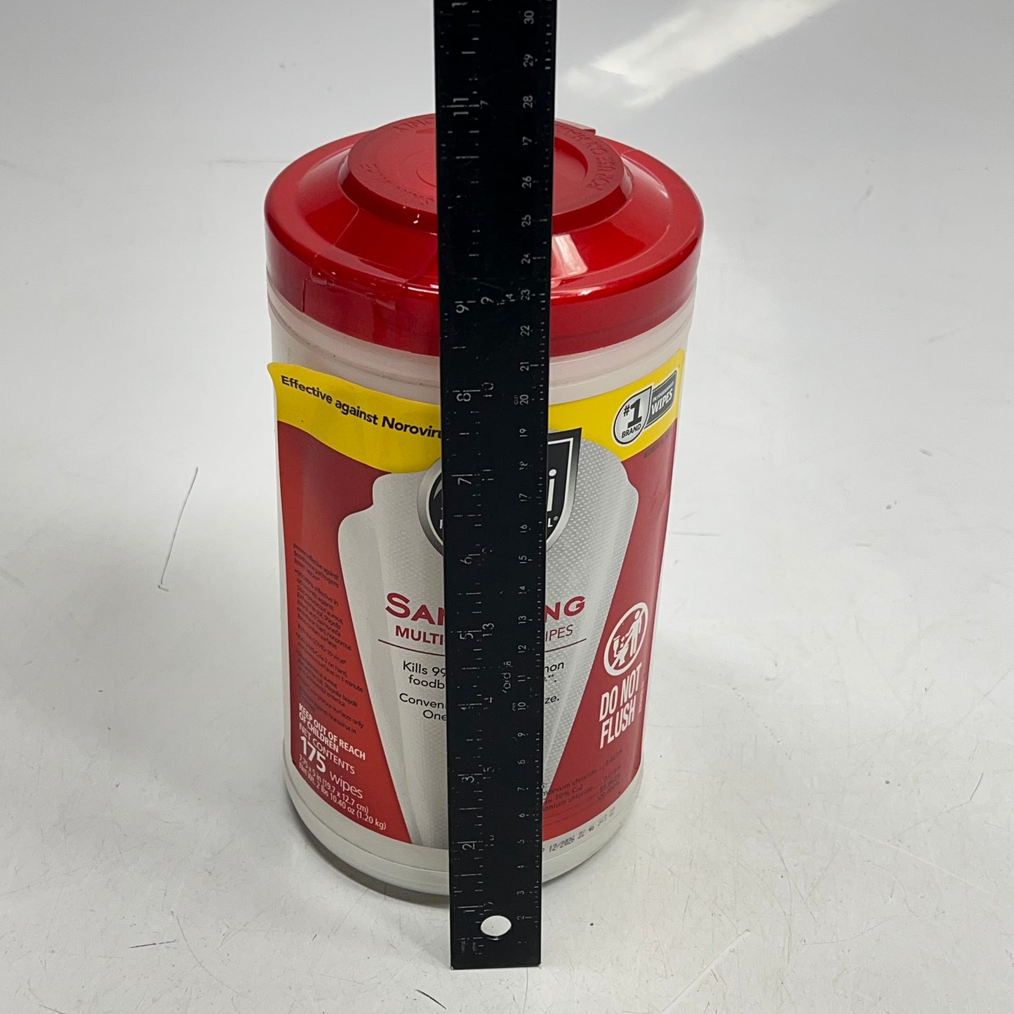 ZA@ SANI PROFESSIONAL (6 PACK, 175 EACH) No-Rinse Sanitizing Multi Surface Wipes 7.75" X 5" White (Distressed Packaging)