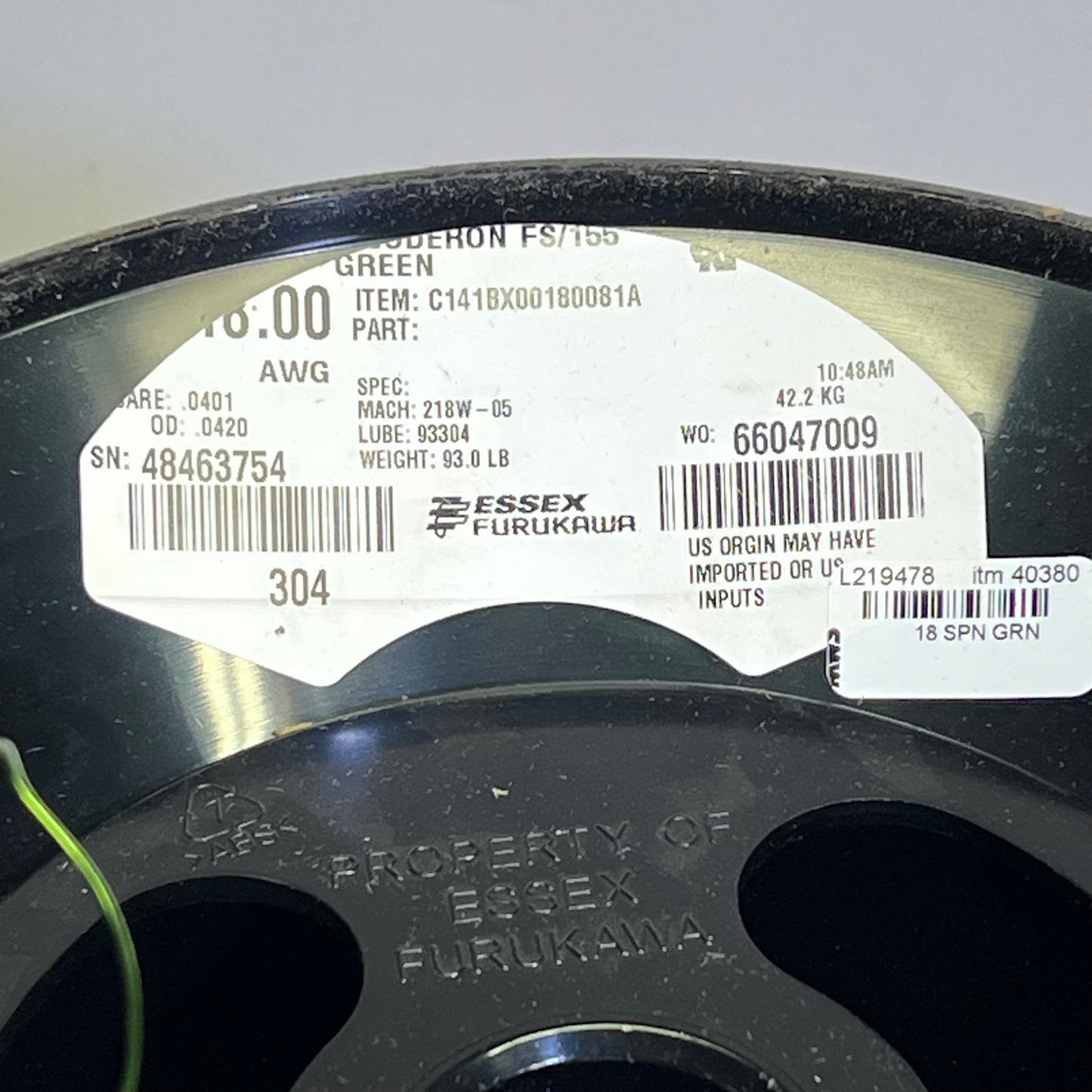 ELEKTRISOLA Copper Magnet Wire Polyester AQ18 18 AWG Green C141BX00180081A
