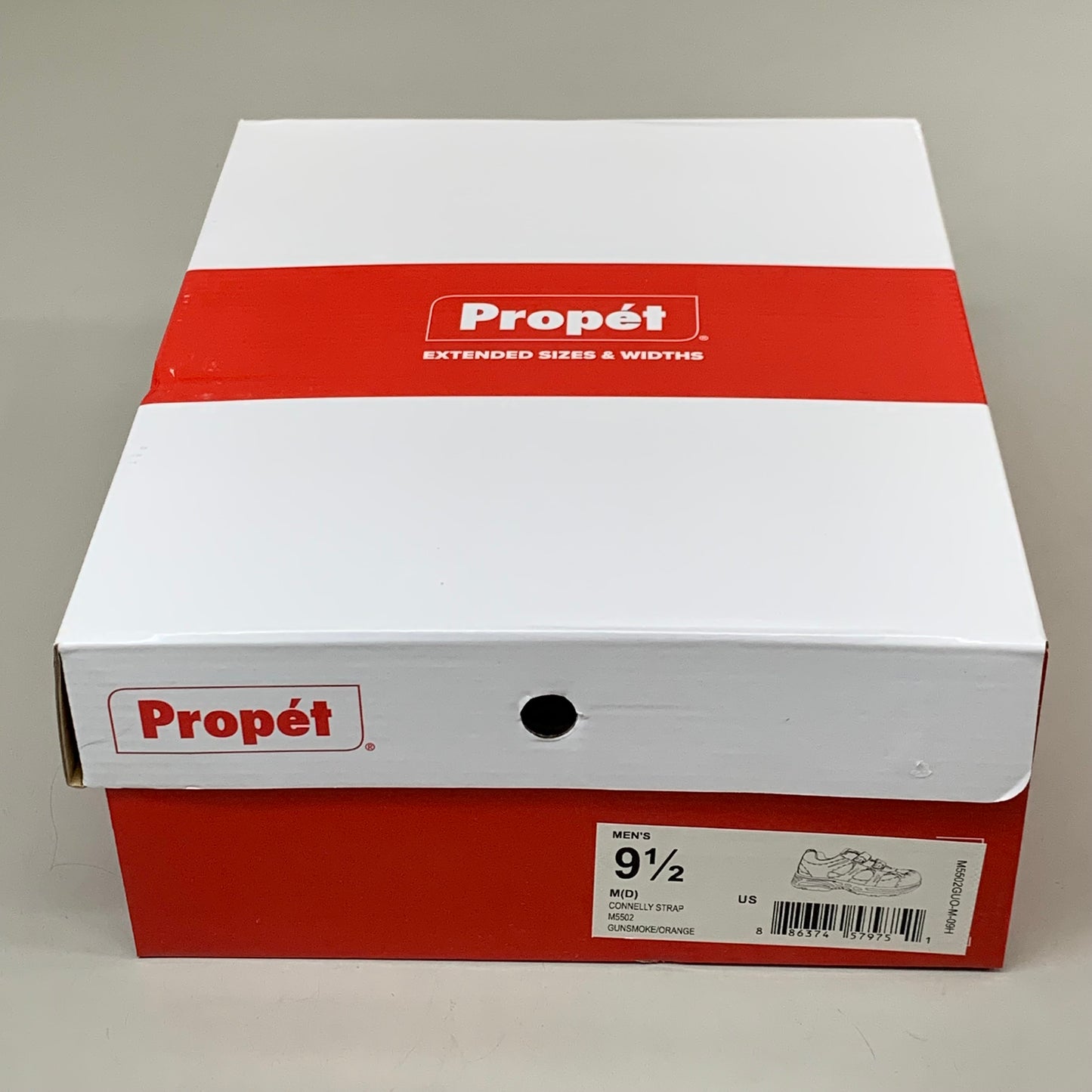 PROPET Connelly Strap Sneaker Shoes M(D) Men's SZ 9.5 Gunsmoke/Orange M5502GUO-M-09H