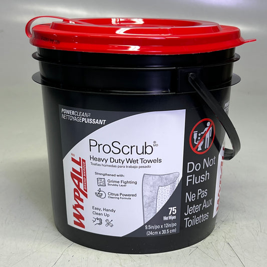 WYPALL POWERCLEAN (2 PACK) 75 Towels-Heavy Duty Wet Towels Sz 9.5" x 12", 91371