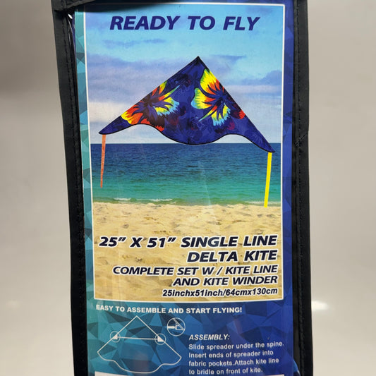 SURFGEAR Single Line Tropical-Designed Delta Kite - Complete Set with Kite Line & Winder Sz 25" x 51" KIT2 DELTA KITE