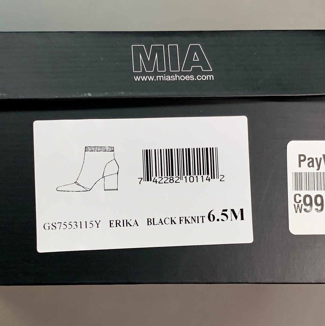 MIA Erika Fly Knit Booties Dress Boots Black 2” Heel Sz 6.5 GS7553115Y (New)