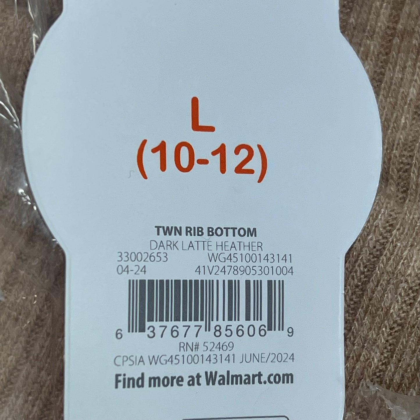 ZA@ WONDER NATION Twin Rib Bottoms Girl Sz L (10-12) Dark Latte Heather